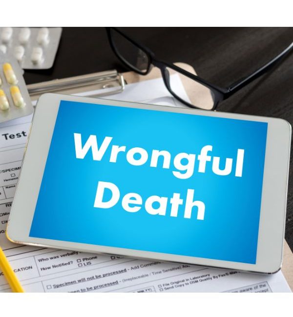 Wrongful death displayed on tablet