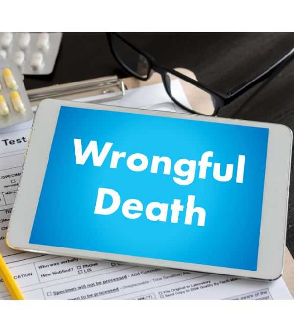 Wrongful death displayed on tablet
