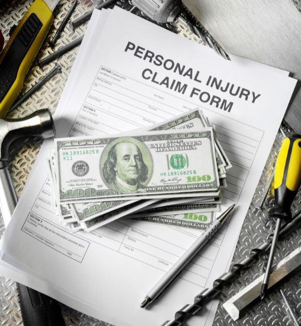 Personal injury claim form and money