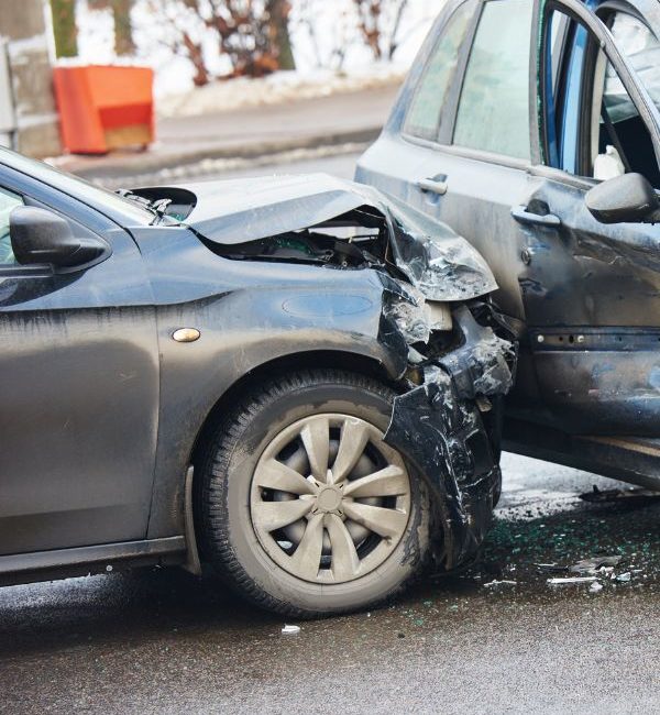 Car accident on city street