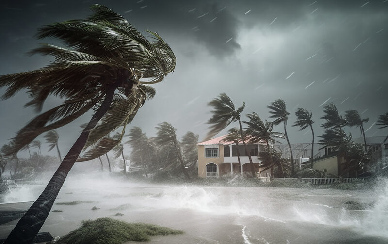 strong wind hurricane disaster damages homes